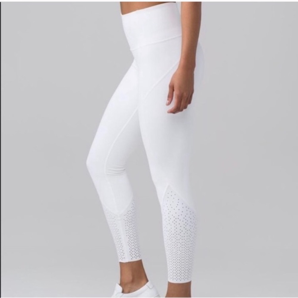lululemon anew perforated white leggings size 2